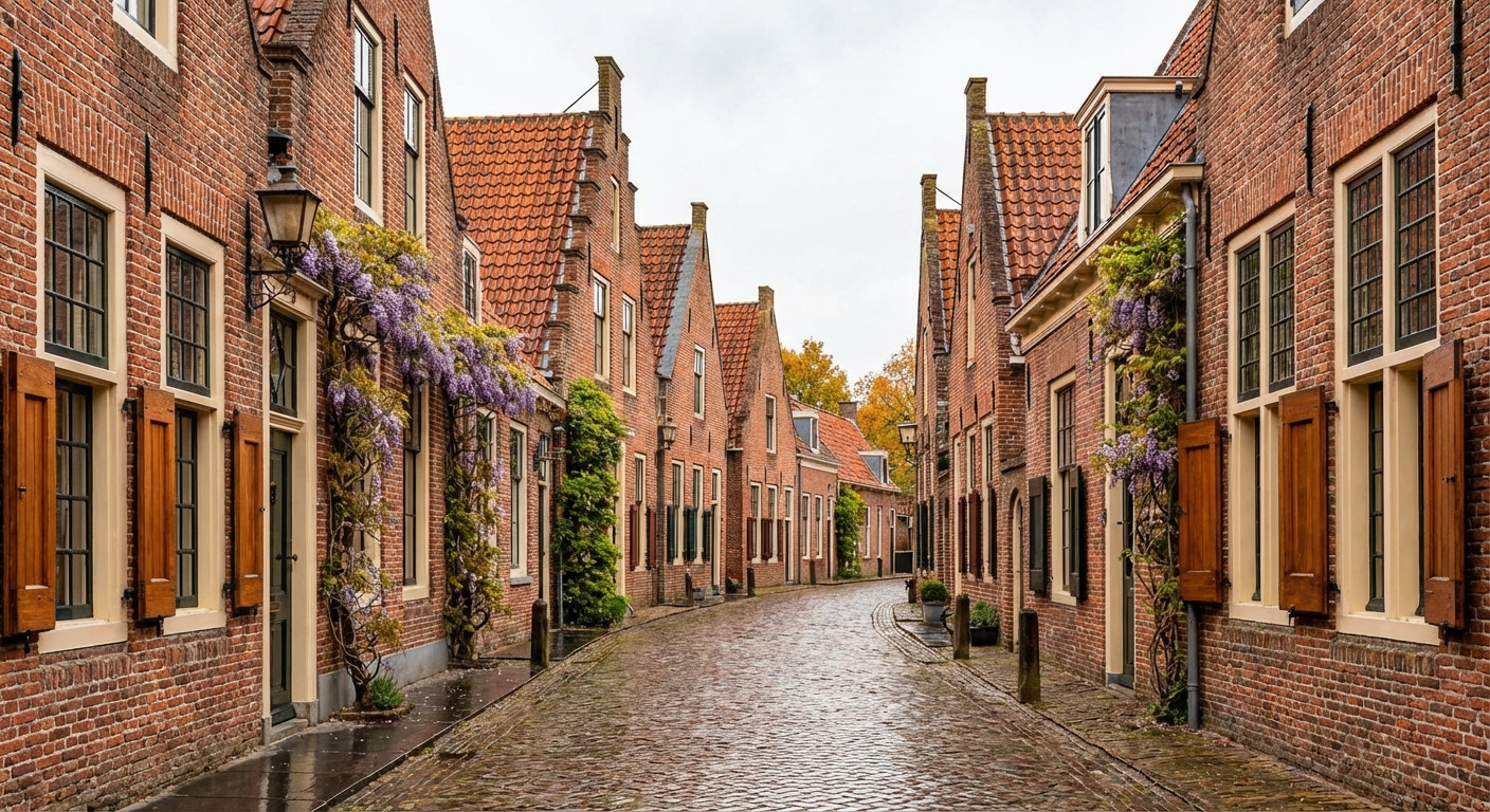 Historische straat in vestingdorp Bourtange