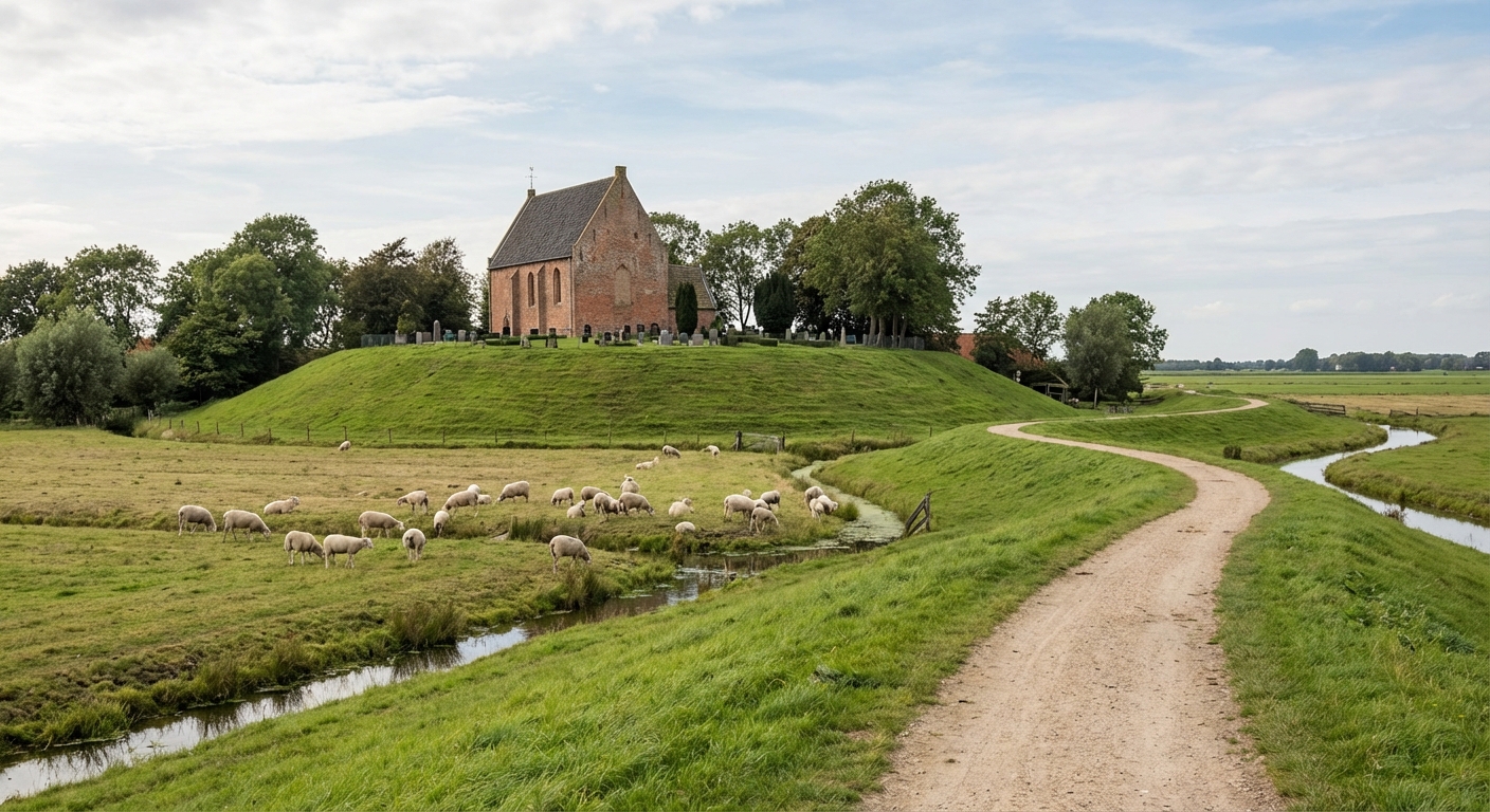 Wandelen door het wierdenlandschap
