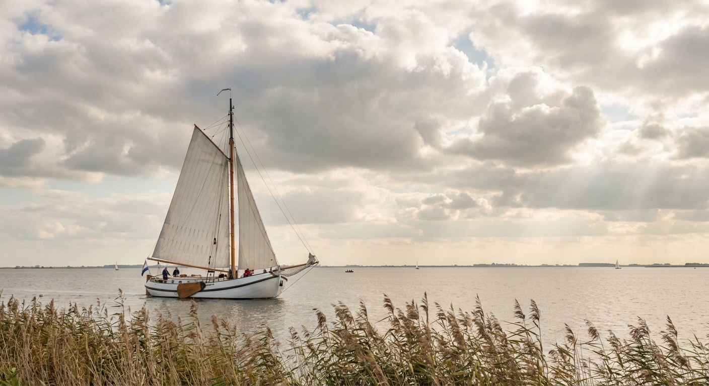 Bootje varen op het Lauwersmeer